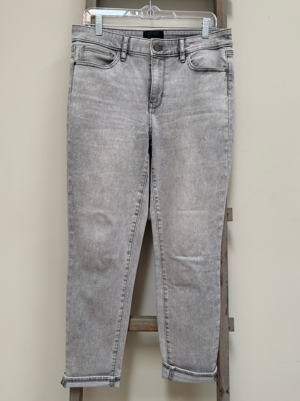 White House Black Market Light Gray Cropped Slim Jeans